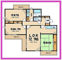 クローバー・ハイツ 3LDKの間取図画像