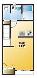 ケーズクレストガーデンA 1Kの間取図画像