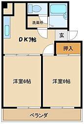 グレイス・ミコ 2DKの間取図画像
