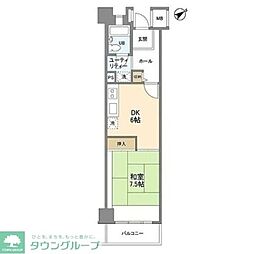 プラザ唐木田 1DKの間取図画像