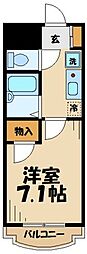 ヒルズL・R 1Kの間取図画像