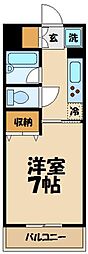 ハイライズガーデン 1Kの間取図画像