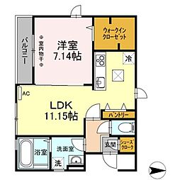 シャルモントA 1LDKの間取図画像