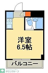 京成松戸線 くぬぎ山駅 徒歩4分の賃貸アパート 4階ワンルームの間取り