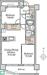 アーバンパーク綾瀬Ｄｕｏ 3階2LDKの間取り