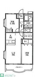 パインクレスト竹内 2階2LDKの間取り