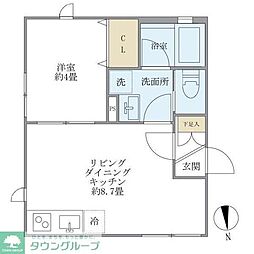 ミューズ新小岩 1階1LDKの間取り