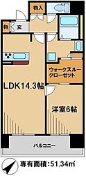 イルジェールヴィラ 7階1LDKの間取り