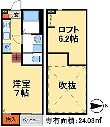 アーバンハウス上本郷(アーバンハウスカミホンゴウ) 2階ワンルームの間取り