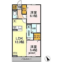 サントミー 2階2LDKの間取り