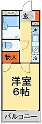 京成松戸線 みのり台駅 徒歩19分の賃貸アパート 3階1Kの間取り