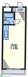 松平マンション 2階ワンルームの間取り