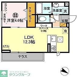 AXIS南流山 1階1LDKの間取り