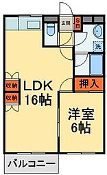 JR総武線 船橋駅 徒歩10分の賃貸アパート 1階1LDKの間取り