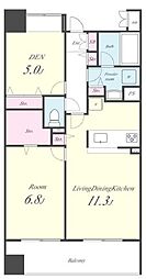 フェリシア 7階1SLDKの間取り