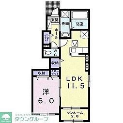 フラン　メゾン 1階1LDKの間取り