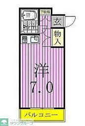 オークハイツ 6階ワンルームの間取り