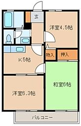 アムール宮久保 1階3Kの間取り