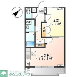 エトワール 1LDKの間取図画像
