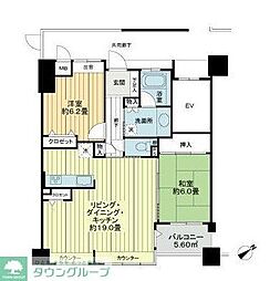サーパス柏イーストテラス 2LDKの間取図画像