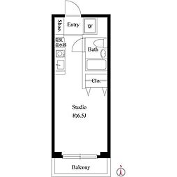 クレセントコート柏 ワンルームの間取図画像