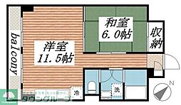 山口マンション 1LDKの間取図画像