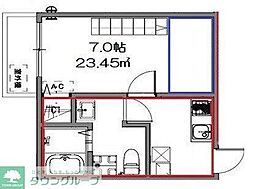フォースベル六実 1Kの間取図画像