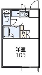 レオパレス三矢小台2000 1Kの間取図画像