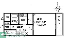 LEO四拾番館 1Kの間取図画像
