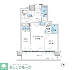 パークシティ柏の葉キャンパスザ・ゲートタワーウエスト 2LDKの間取図画像