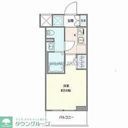 GENOVIA天王台 1Kの間取図画像