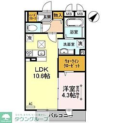 Riche 1LDKの間取図画像