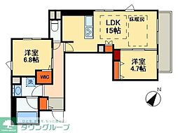 Victoire南流山 2LDKの間取図画像