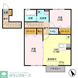 ウィットセイワ 2LDKの間取図画像