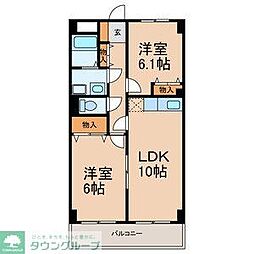 ルミエール飯山満 2LDKの間取図画像
