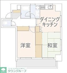 グローリアパレス弐番館 2DKの間取図画像