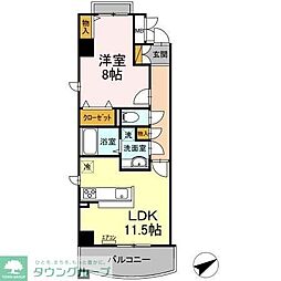 ベルファミーユ高根台3 1LDKの間取図画像