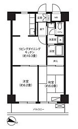 スカイフォーラム小岩 2LDKの間取図画像