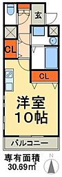 ウィッシュスクエアウエスト ワンルームの間取図画像