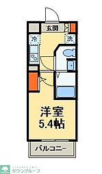 GENOVIA天王台 1Kの間取図画像