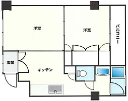 小金原第5コーポラス 2Kの間取図画像