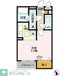 アプローズ馬橋 1Kの間取図画像