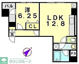 シェモア松戸 1LDKの間取図画像