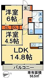 コンフォリア北小金 1SLDKの間取図画像