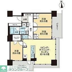 ライオンズタワー柏 3LDKの間取図画像