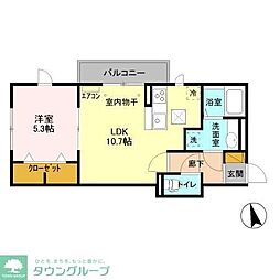 AXIS松戸 1LDKの間取図画像