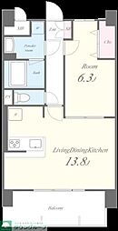 Linoa松戸 1LDKの間取図画像