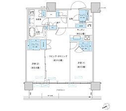 パークシティ柏の葉キャンパスザ・ゲートタワーウエスト 2LDKの間取図画像