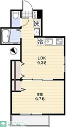 松戸市根本アパート 1LDKの間取図画像