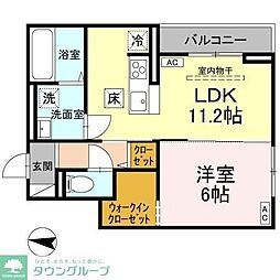 ソレイユ・イースト 1LDKの間取図画像